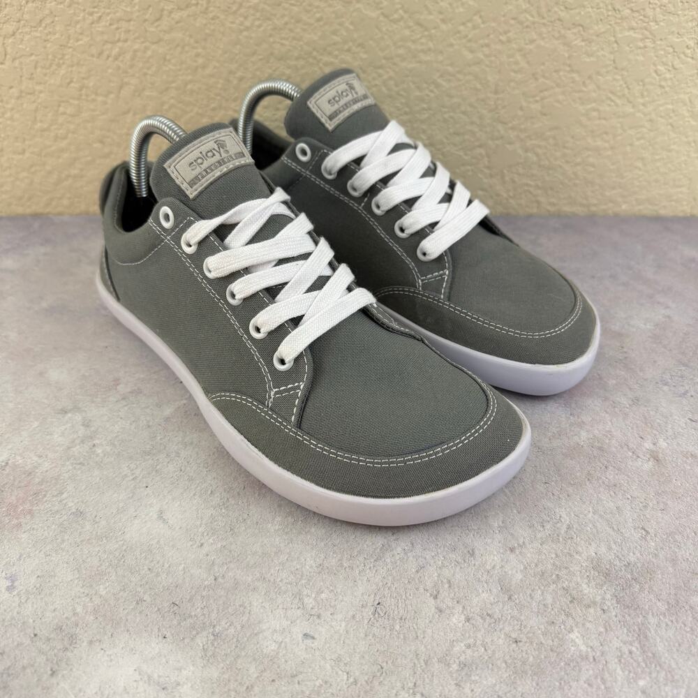 Splay Freestyle Shoes Mens 8 Womens 10 Gray Canvas Barefoot Wide Toe Minimalist